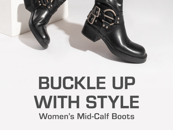 Women Mid Calf Boots Motorcycle Fuzzy Boots