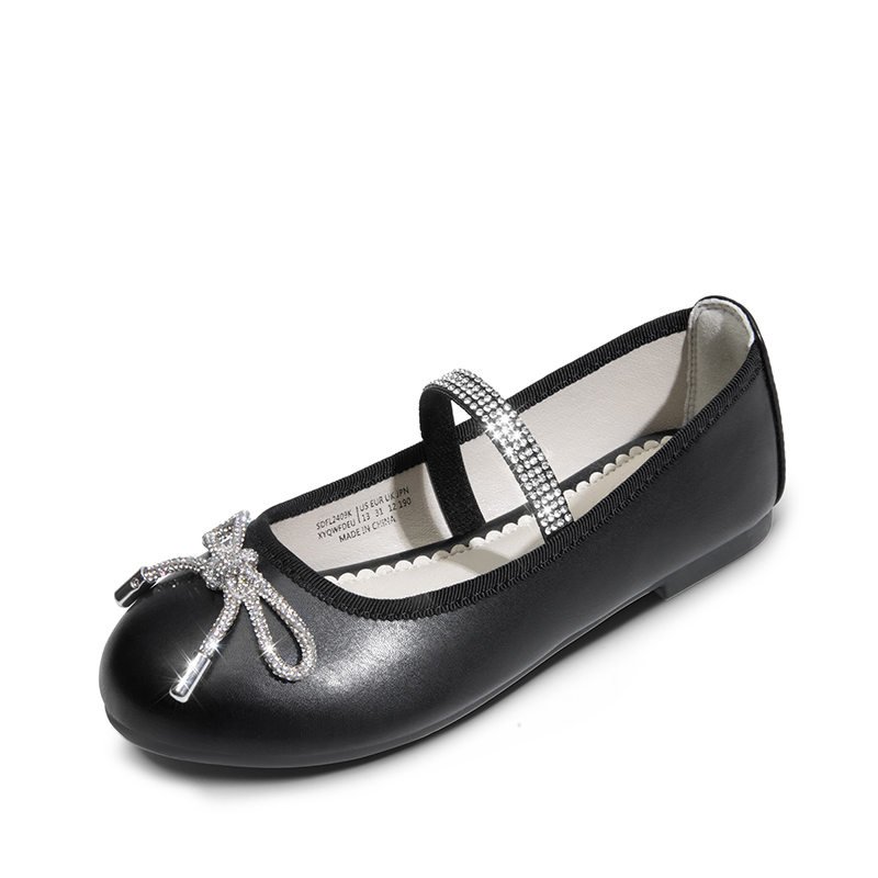 Girls' Rhinestone Bow Mary Jane Flats