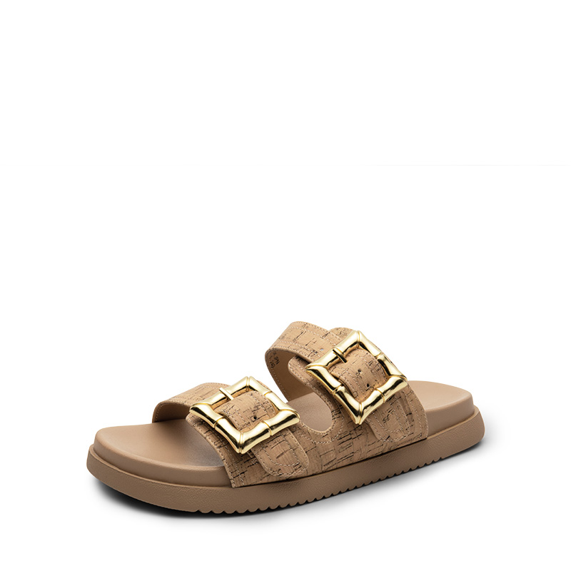 Women's Double Buckle Slide Sandals-DREAM PAIRS