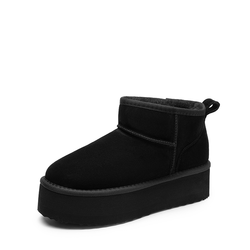 【COLOR iN ID】stud suede platform boots Suede Platform Mini Snow Boots-DREAM PAIRS