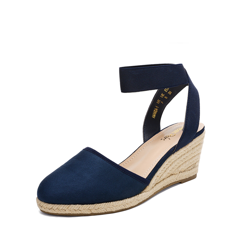 Navy blue espadrille wedge sandals shop