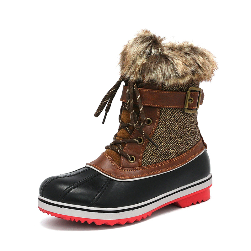 Mid Calf Faux Fur-Lined Winter Boots