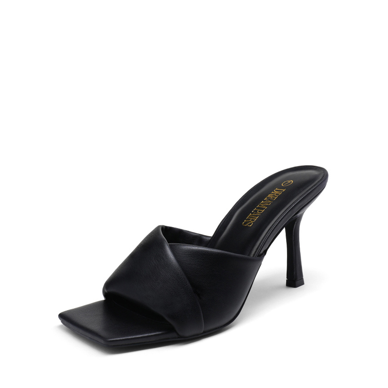 Square-Toe Stiletto Heeled Mules-Dream Pairs