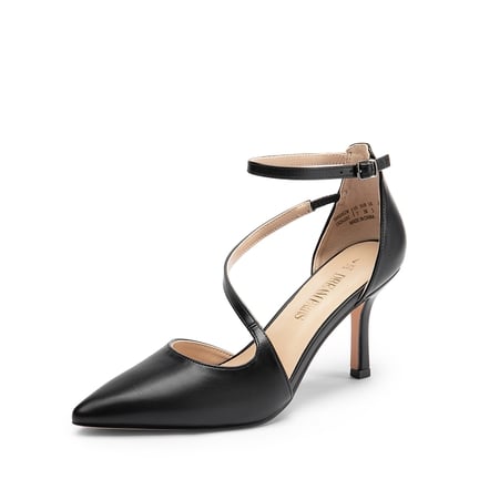 Pointed black heels with ankle strap online