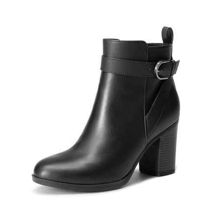 Black chunky heel booties new arrivals