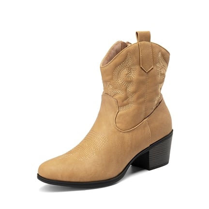 Cowgirl ankle boots low heel hotsell