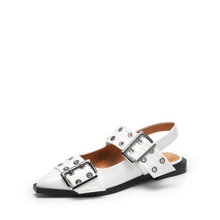 サンダル・ミュール MINIMAL STRAP SLINGBACK WHITE Callasi leather slingback sandals in white - Manolo Blahnik