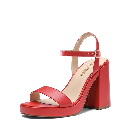 Red chunky high heels shop