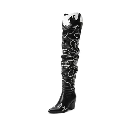 White vinyl thigh high boots discount