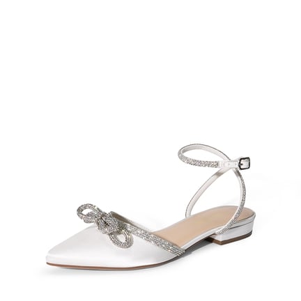 Silver ballet flats with ankle strap cheap