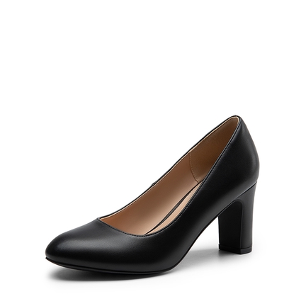 Black Closed-Toe High Heels-DREAM PAIRS