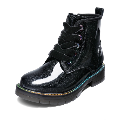 Youth black combat boots top