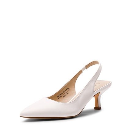 Women's White Slingback Heels-Dream Pairs