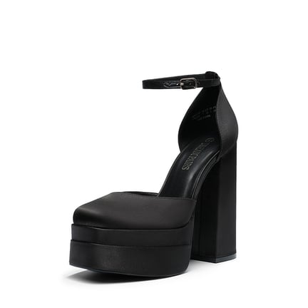 Women's Black Square-Toe Heels-Dream Pairs Women's Black Square-Toe Heels-Dream Pairs