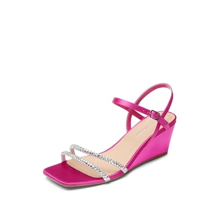 pink dress wedges Pink Heeled Wedges