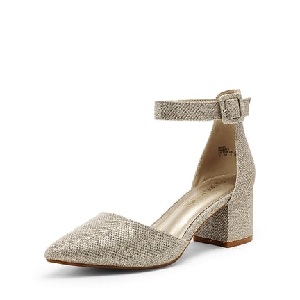 Gold low chunky heels top