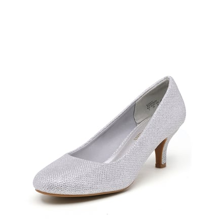 Silver low heel pumps for wedding cheap