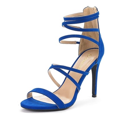 Royal blue peep toe heels discount