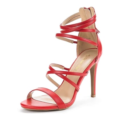 Women s Red Strappy Heels Dream Pairs
