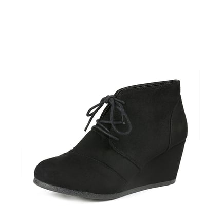 Women's Suede Wedge Boots-Dream Pairs