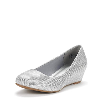 Silver wedge shoes closed toe clearance