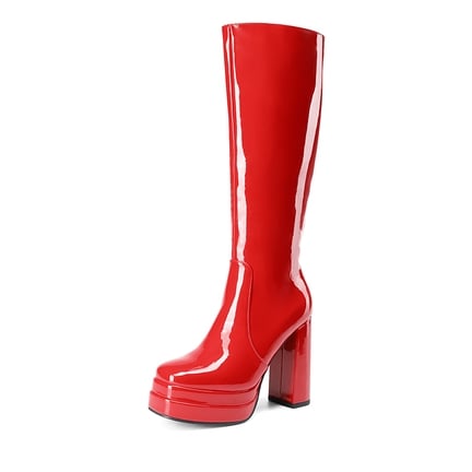 Red Knee High Boots Dream Pairs