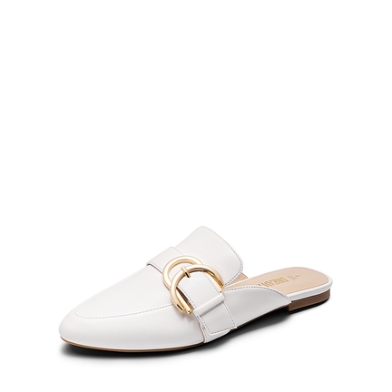 White mules with buckle online
