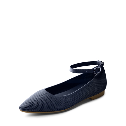 Navy flats with ankle strap hot sale