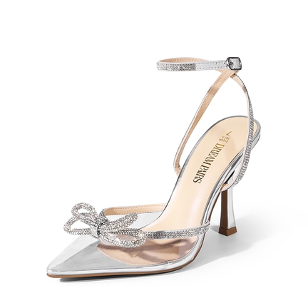 Golded High Heels Narrow Band Women Slippers main image 1