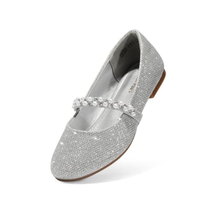 Girls Silver Flats Dream Pairs