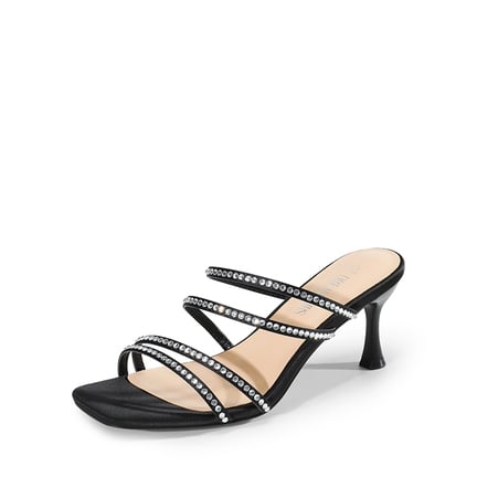 Black rhinestone heels online