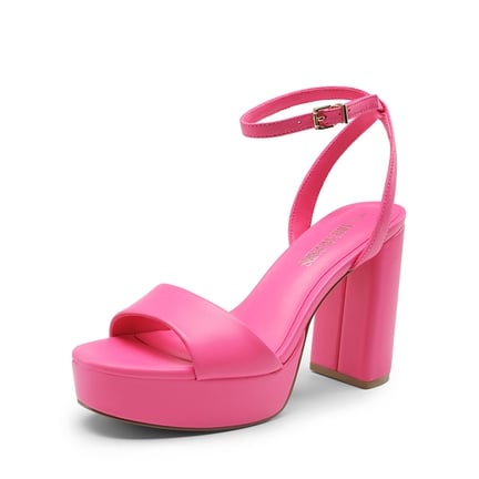 Pink chunky sandals cheap