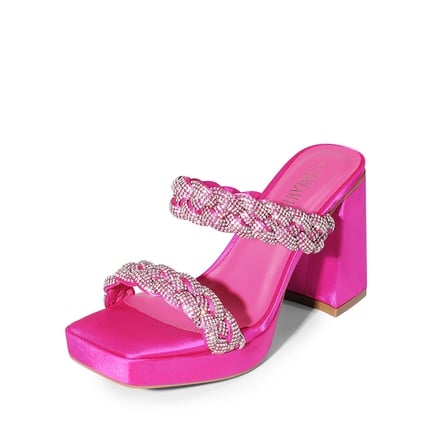 GOLD BUCKLE CHUNKY BLOCK HEEL
