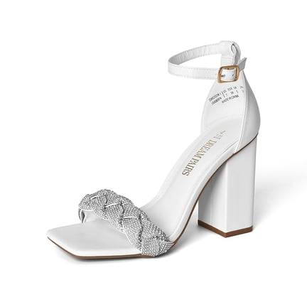 White sequin heels 2025