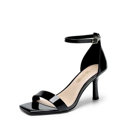 Square toe heels black sales