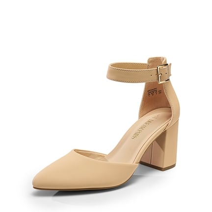 Nude Block Heel Pumps Dream Pairs