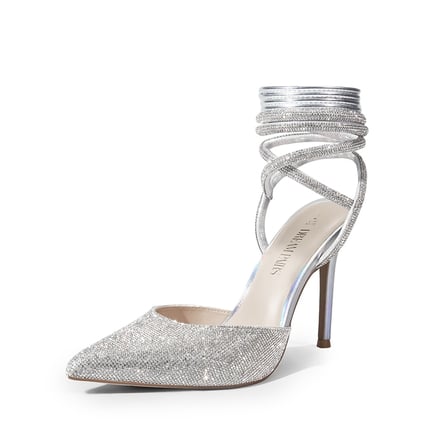 Silver Stiletto Heels-Dream Pairs