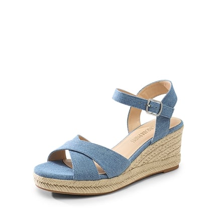 Women s Wedge Sandals Ankle Strap Platform Wedges Dream Pairs
