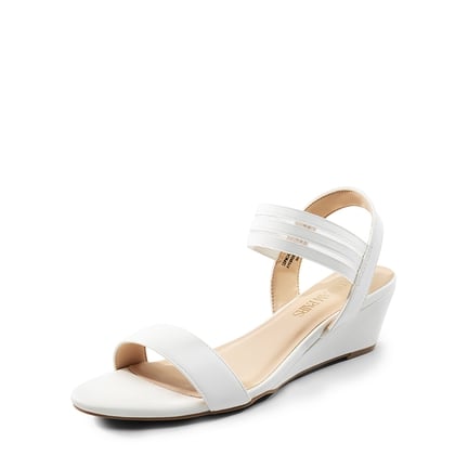 White low heel wedges cheap