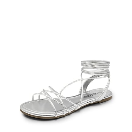 Flat silver sandals for wedding top