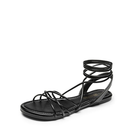 Womens black strappy sandals low heel 2025
