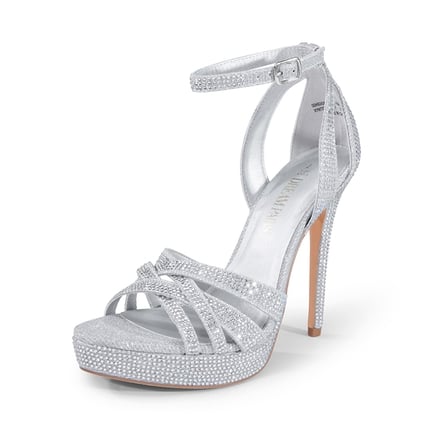 White and silver high heels cheap