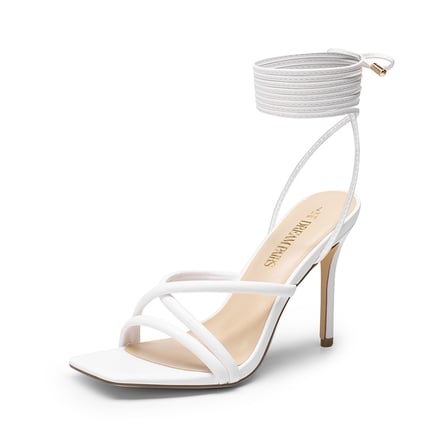 Ladies white strappy sandals top