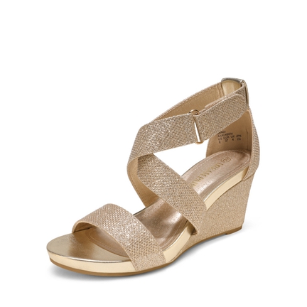 Women's Gold Wedge Sandals-Dream Pairs