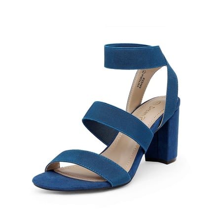 Navy blue chunky heel shoes hot sale
