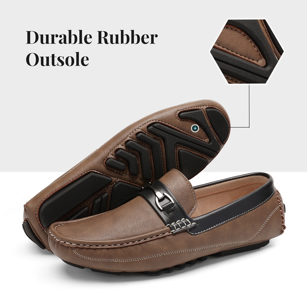 Men's Moc-Toe Horsebit Driving Loafers - COGNAC - 2