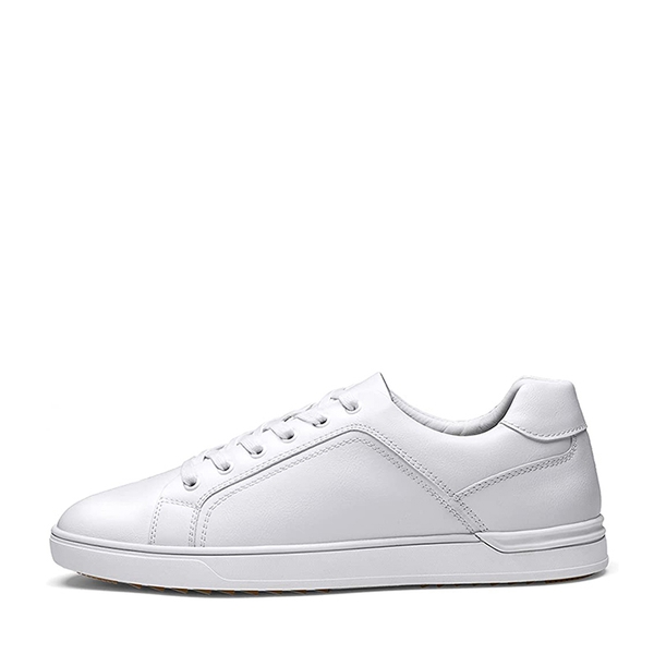 Men's Lace-Up Fashion Casual Dress Sneakers - WHITE - 1