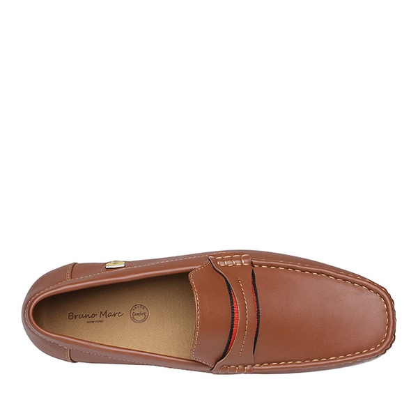 Men's Comfortable Moccasin Loafers - TAN - 3