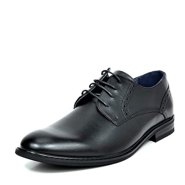 Men's Pain-Toe PU Leather Oxford Shoes - BLACK -  0