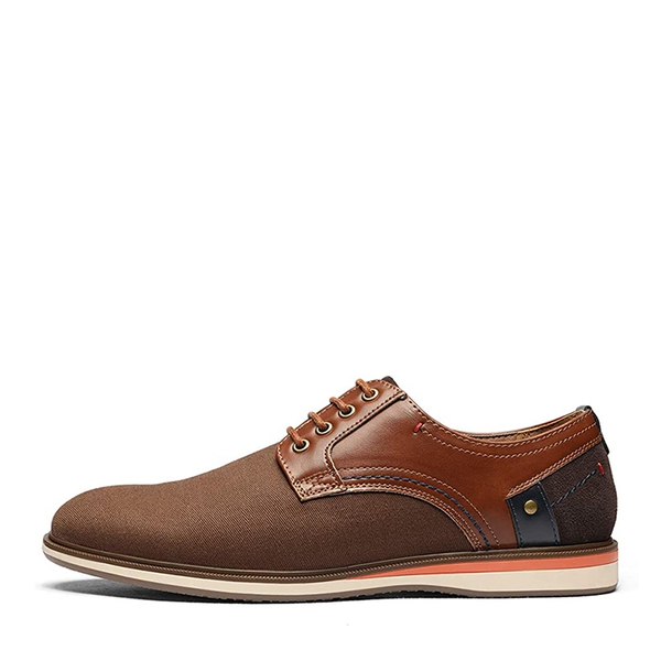 Men's Smart Casual Oxford Sneaker Shoes - BROWN - 1